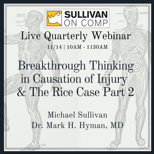 Live Quarterly Webinar Q3 2017 - Breakthrough Thinking in Causation of Injury and the Rice Case - Part 2 